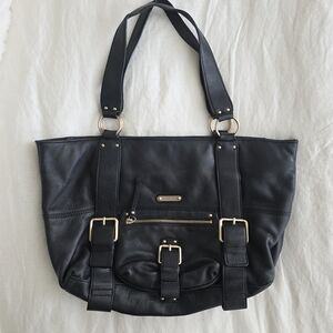 Michael Kors Austin Pebble Black Leather Shoulder Tote  Bag